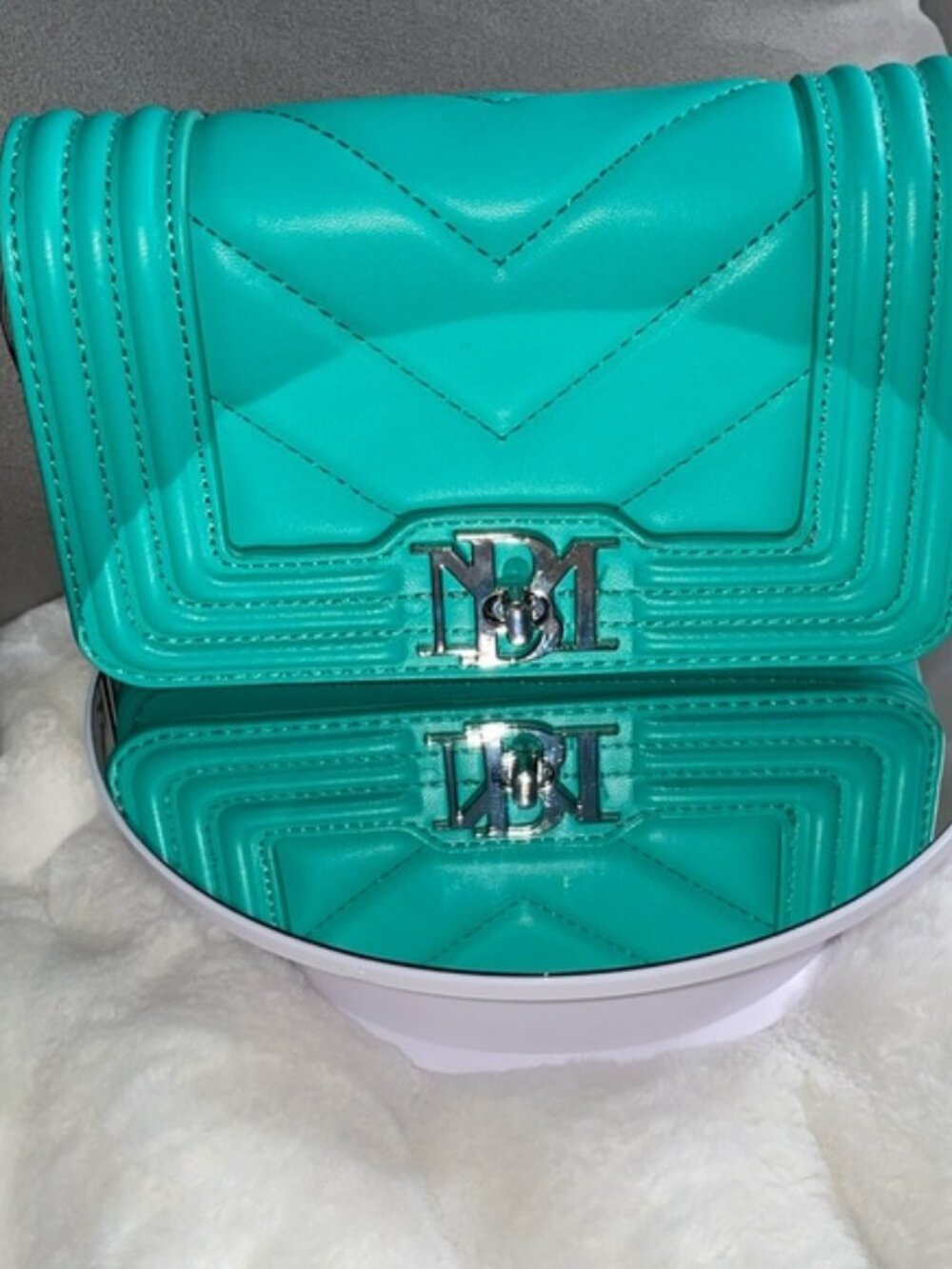 Badgley Mischka Small Quilted Bag Tiffany Blue
